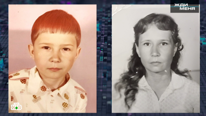 Слева - маленький Евгений, справа - предполагаемая биологическая мать